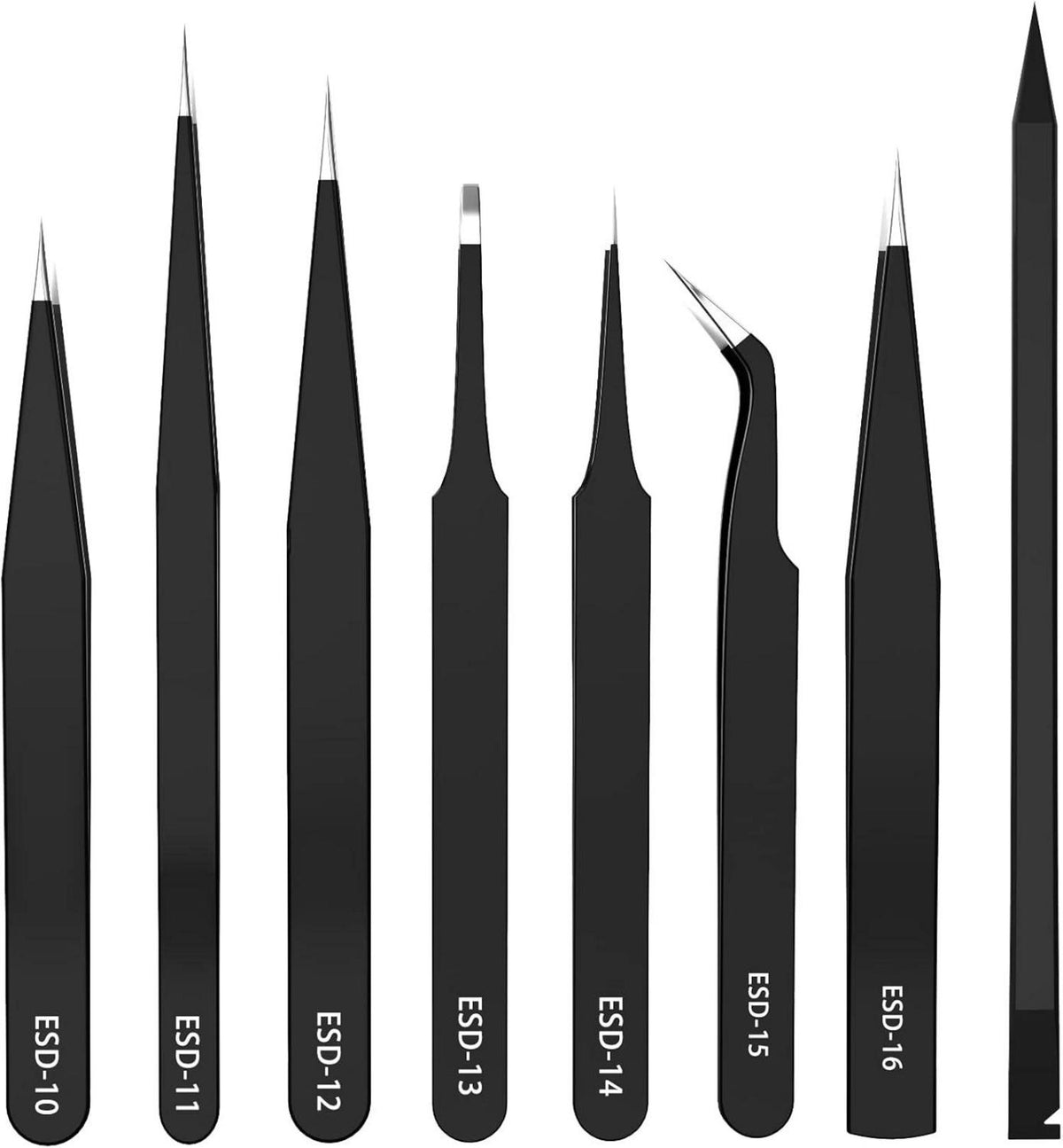 ESD Pinzetten Set Präzisions Antistatisch Edelstahl Toolkit