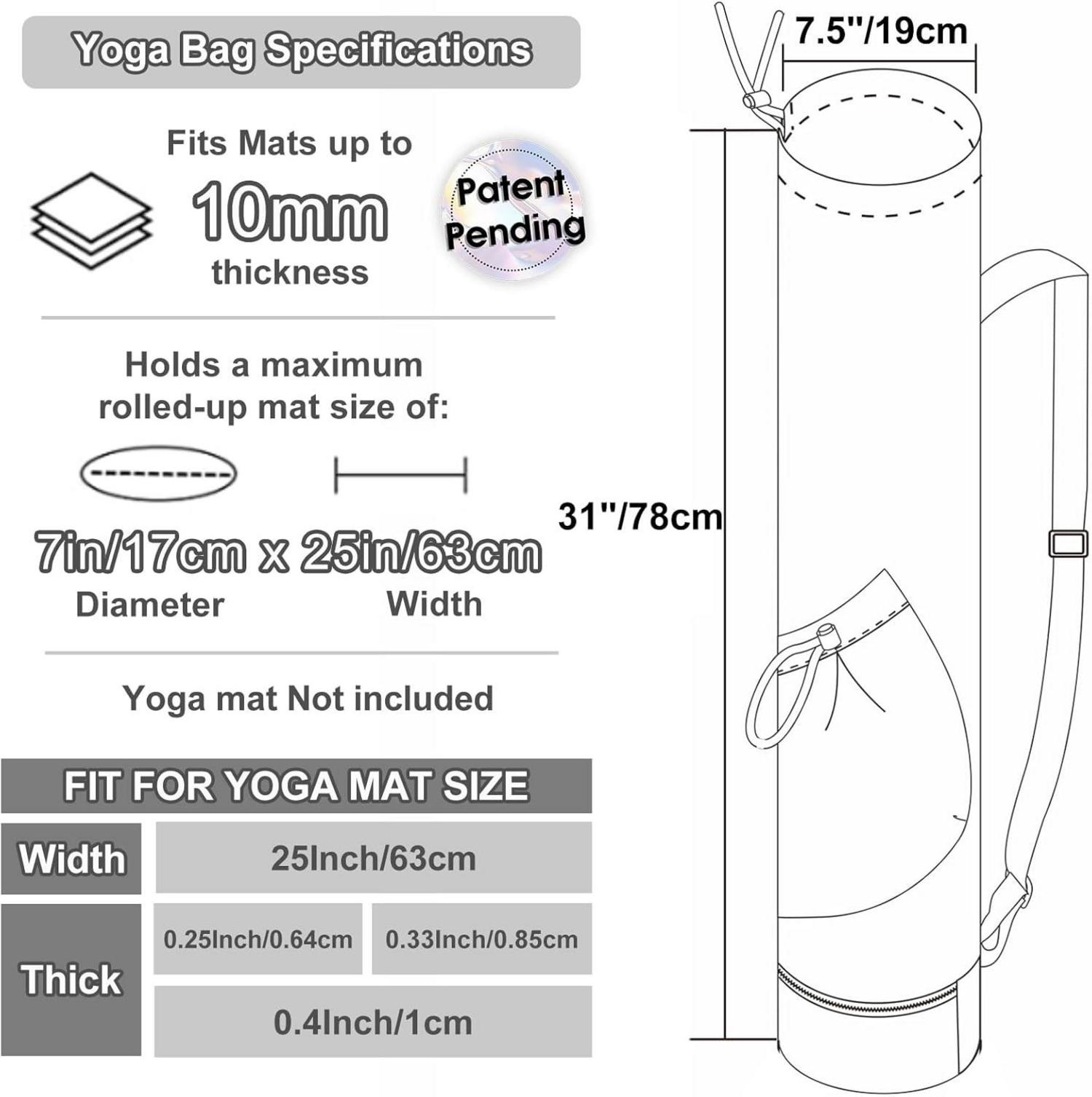 Yogatasche Damen mit Nassfach und Flaschenhalter Schwarz