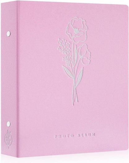 Fotoalbum 10x15cm Leinen Einsteckalbum 100 Fotos Rosa 2er Packung