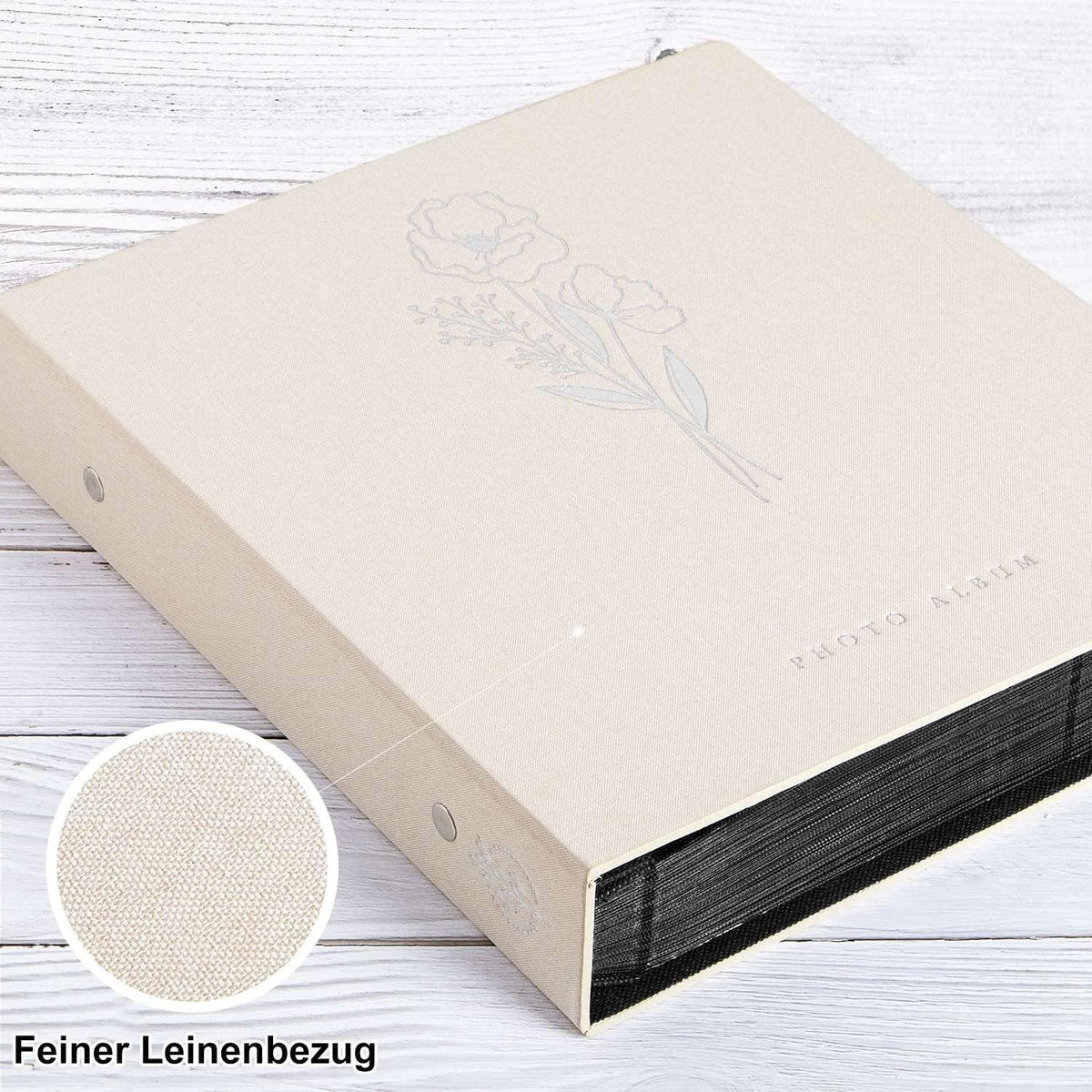 Fotoalbum 600 10x15cm Leinen Beige Einsteckalbum Hoch Querformat