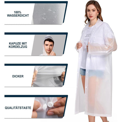 Wasserdichter Regenponcho Damen Herren Faltbar mit Kapuze