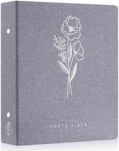 Lanpn Fotoalbum 10x15 50 Fotos Grau 2er Pack - Leinen Einsteckalbum