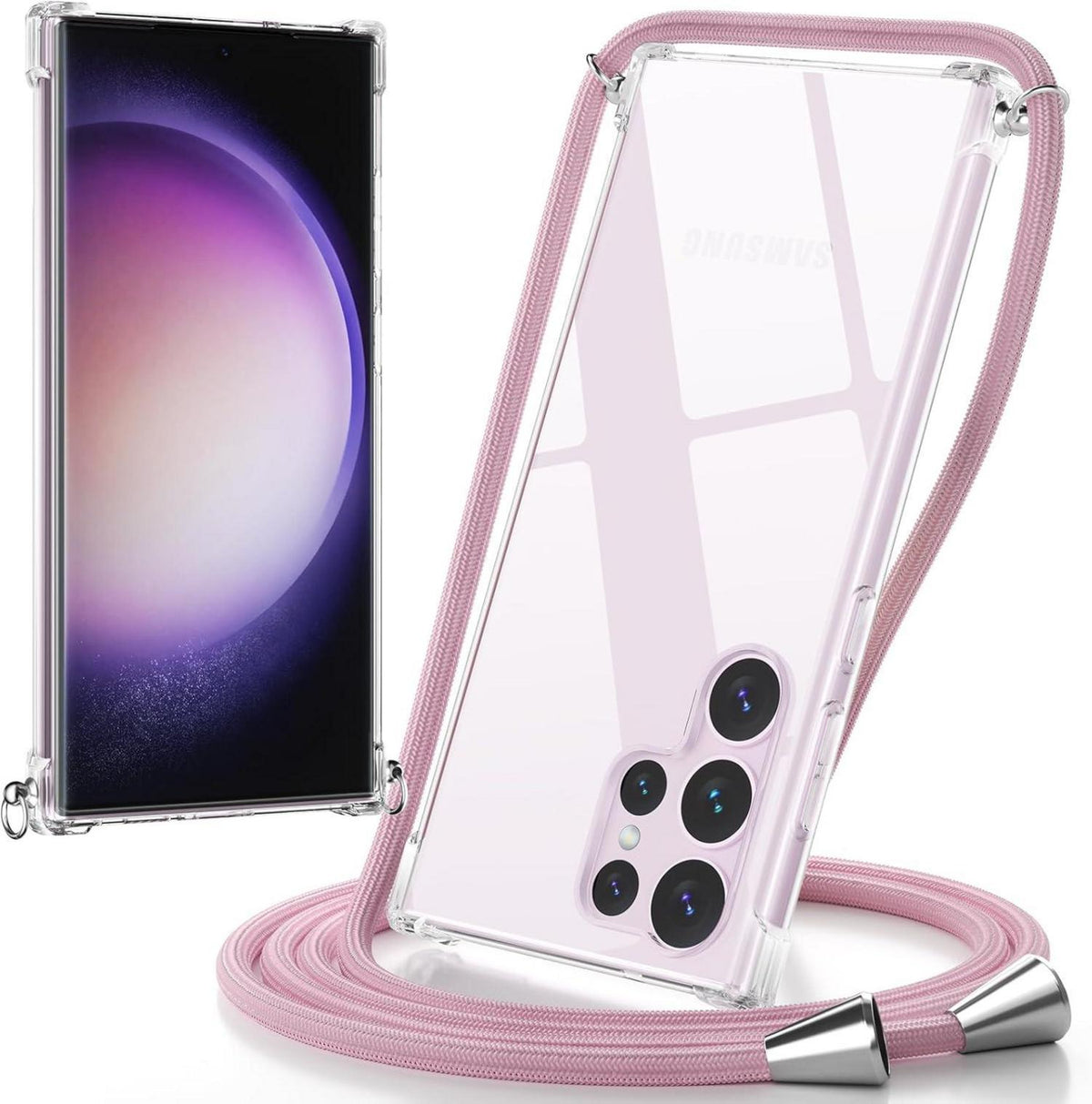 Handykette Handyhülle für Samsung Galaxy S23 Ultra Roségold