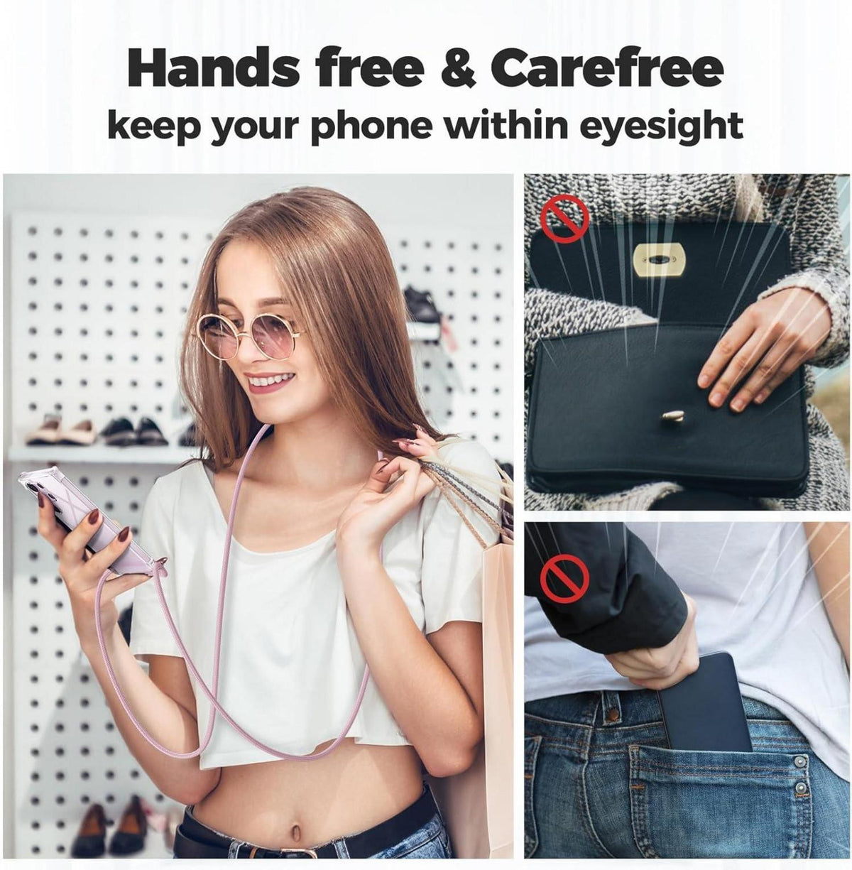 Caslord Handykette Handyhülle für Samsung Galaxy S23 Ultra - Roségold