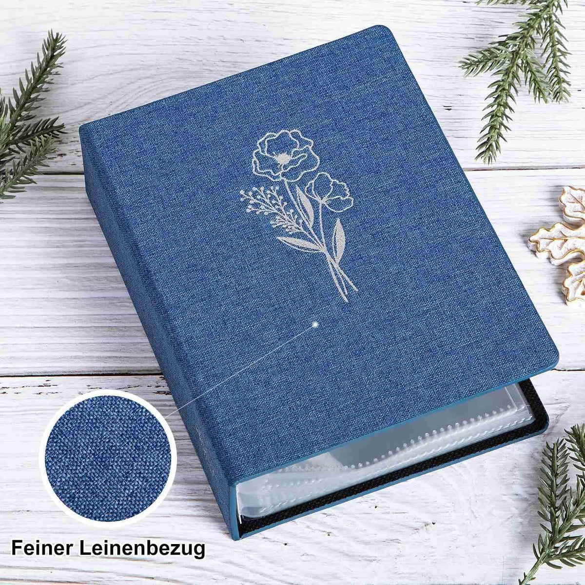 Fotoalbum 10x15 50er Packung Leinen Einsteckalbum Blau