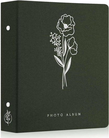 Lanpn Fotoalbum 10x15cm 100 Taschen Leinen Grün 2er Pack