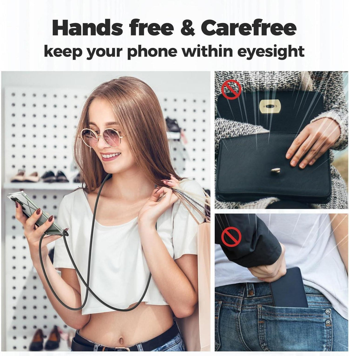 Caslord Handykette Handyhülle für Samsung Galaxy S23 Ultra Schwarz