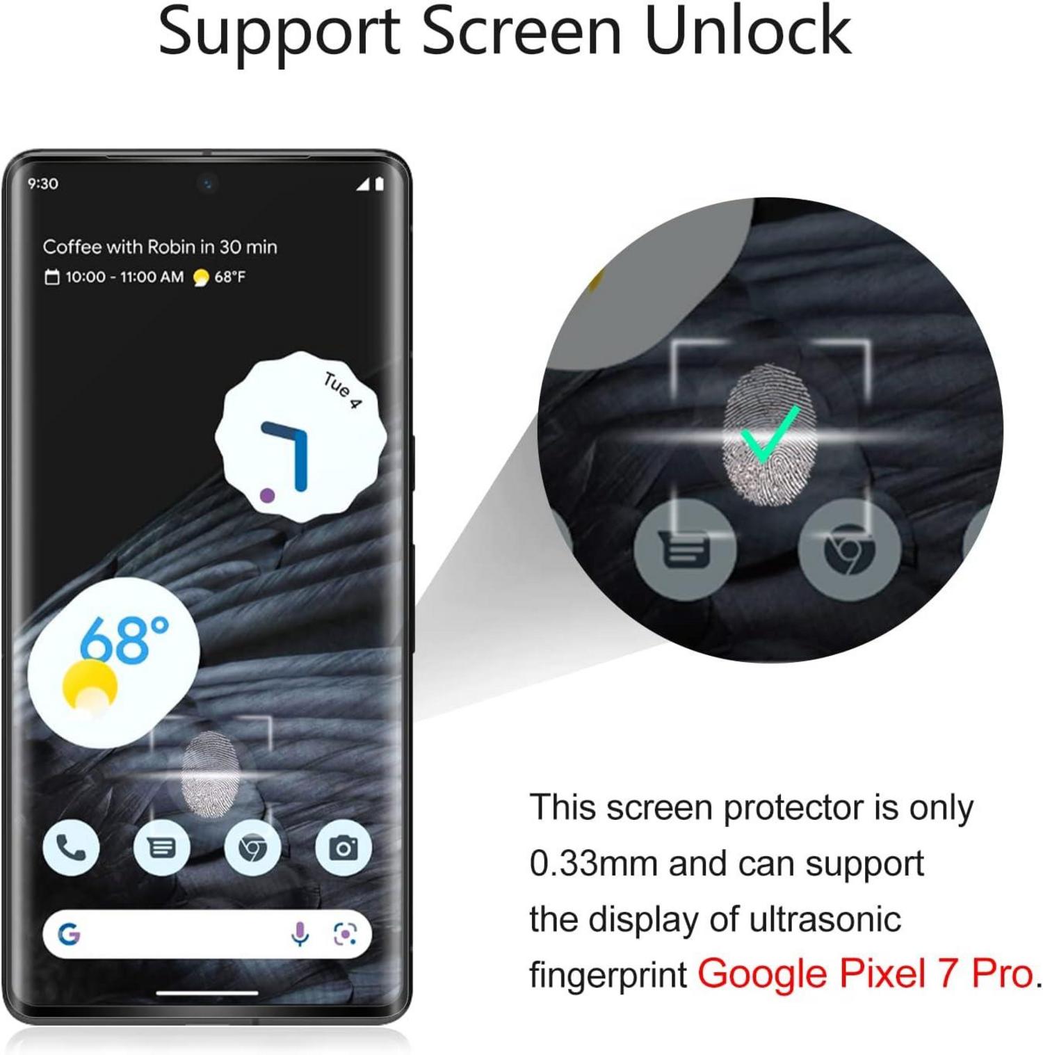 Google Pixel 7 Pro Panzerglas Schutzfolie 2 Stück 9H Härte Anti-Fingerabdruck