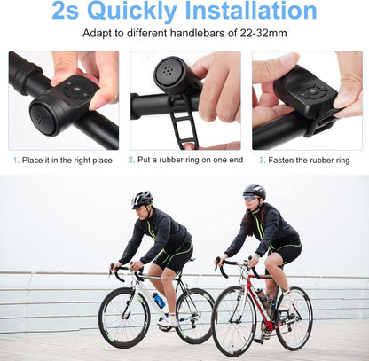 Flint Fahrradklingel Elektrisch 120 dB LED IPX4 USB wasserdicht Schwarz