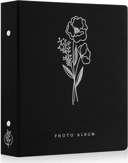 Fotoalbum 10x15 100 Fotos Schwarz Leinen Einsteckalbum 2er Pack - Acid-Free