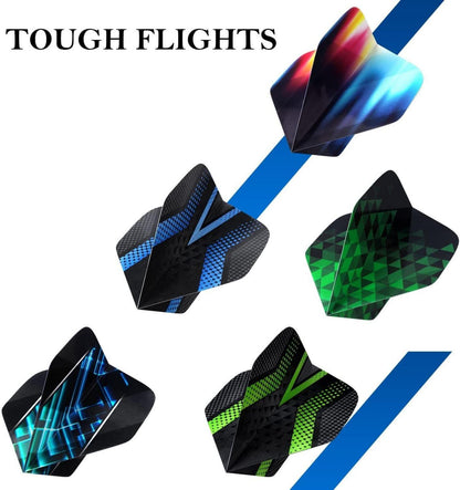 Grebarley Profi Dartpfeile 20g 22g Aluminium Schaft 9 Flights 20 Orings Rot Blau