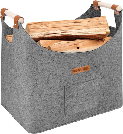 XL Brennholzkorb Filzkorb verstärkter Griff Holzkorb Filztasche