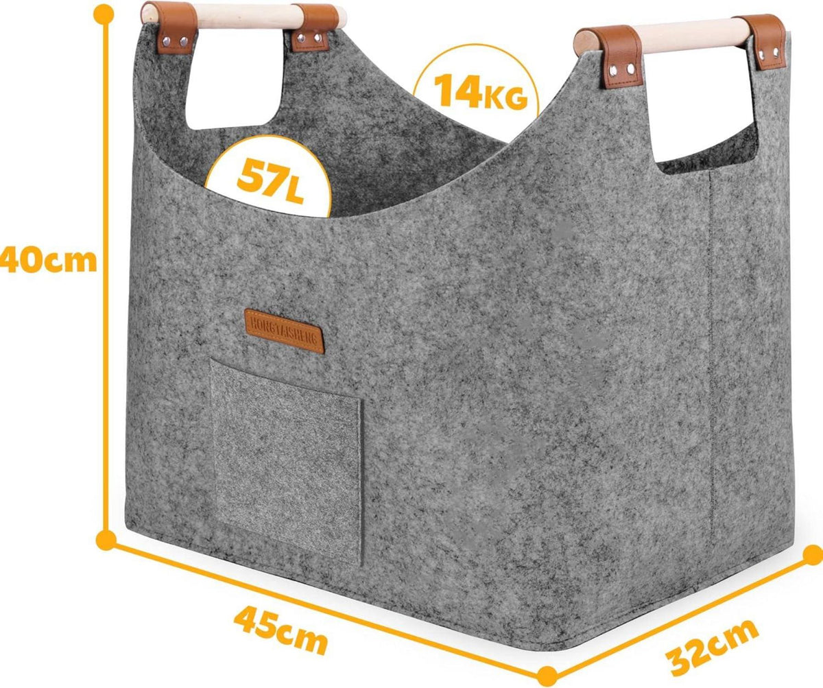XL Brennholzkorb Filzkorb | Extra dicker Filz verstärkter