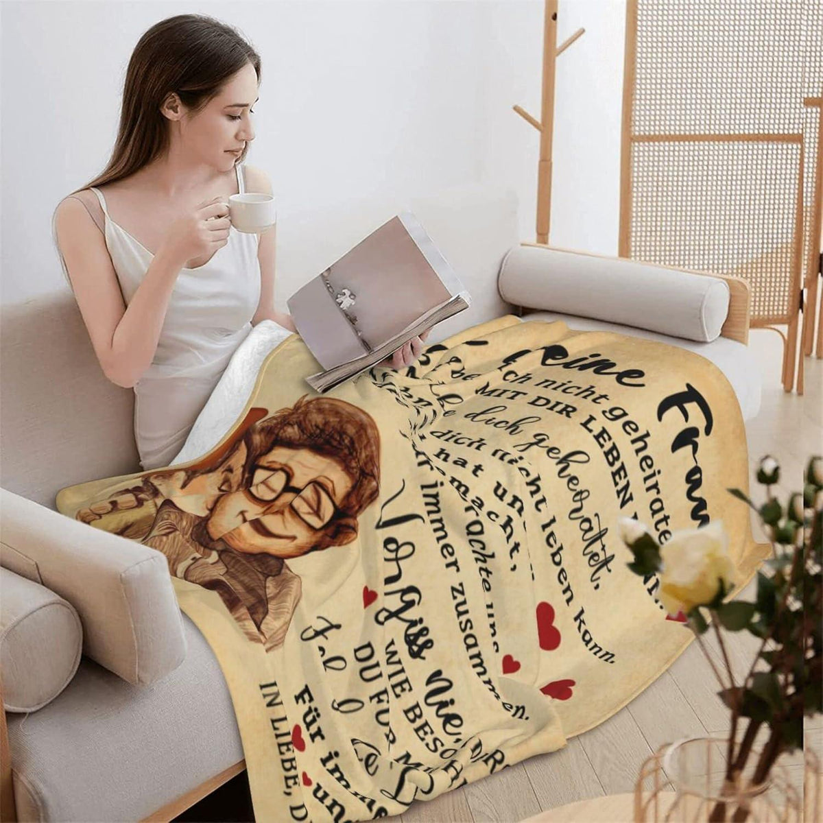 Romantische Kuscheldecke 150x200cm für Frauen - Hochzeitstag & Geburtstag