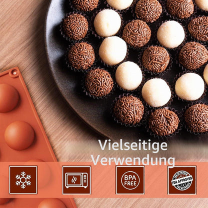 Silikonform Halbkugel 3er Set | 6, 15 & 24 Löcher zum Backen