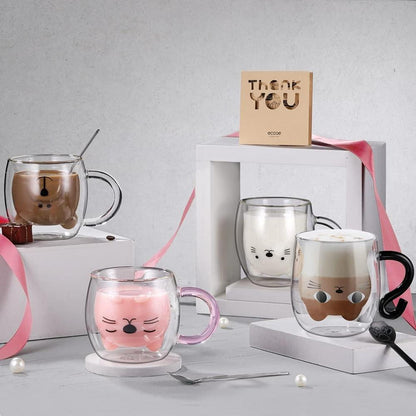 Süße Bär Doppelwandige Gläser 280ml Latte Macchiato Cappuccino Tasse