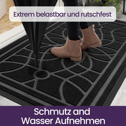 Fußmatte Outdoor 60x120 cm - Wetterfest & Rutschfest Schwarz
