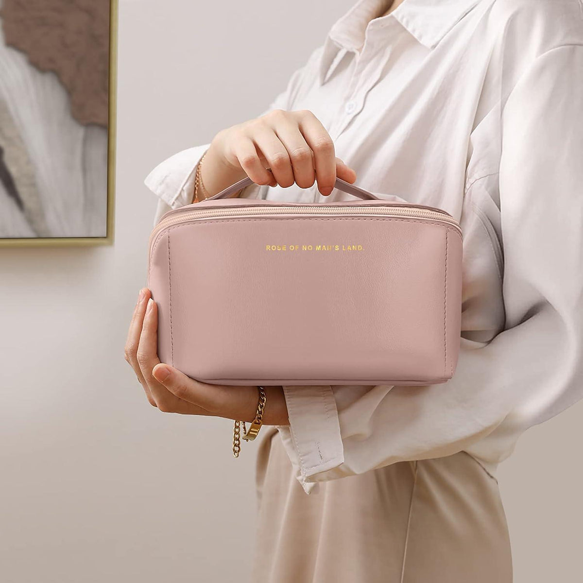 Kosmetiktasche PU Leder Reise Make-up Tasche Große Kapazität