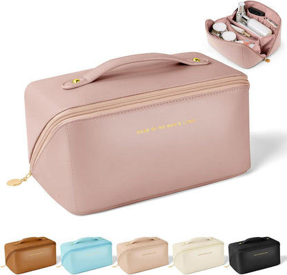 Aucuu Reise Kosmetiktasche PU Leder Make-up Tasche Große Kapazität Wasserdicht Organizer