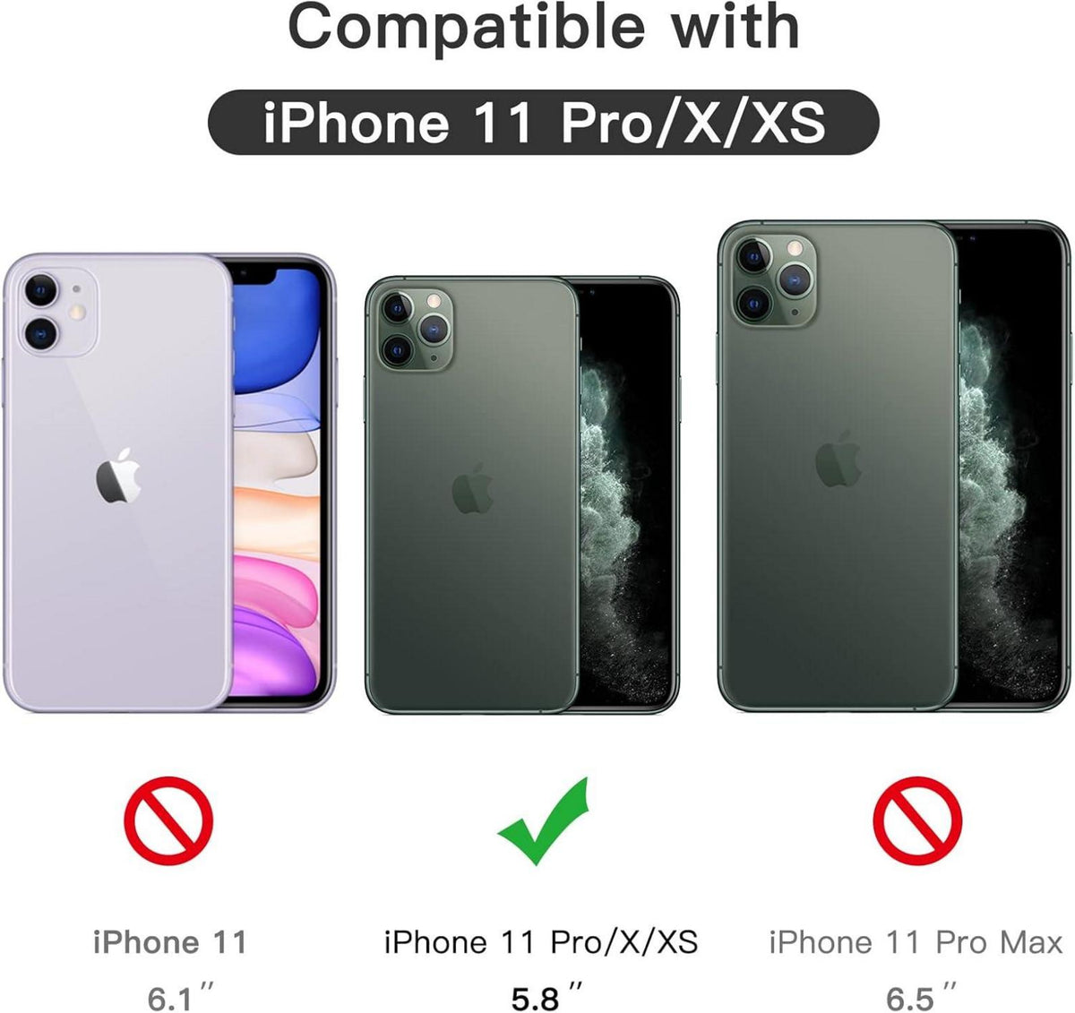 Displayschutzfolie für iPhone 11 Pro/X/XS 5,8 Zoll, Panzer Glasfolie 3