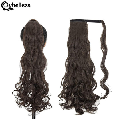 Pferdeschwanz Extension 60cm – Wellig, Lockig, Glatt – Mittelbraun