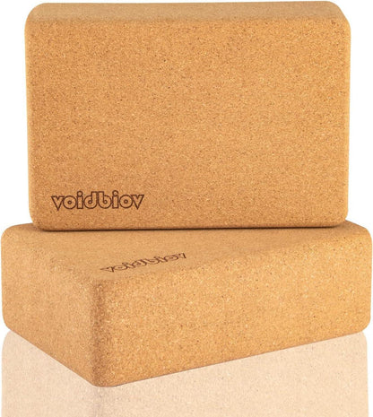 Yoga Block Set aus Kork für Yoga & Pilates, rutschfeste Oberfläche, 23x15,5x8 cm