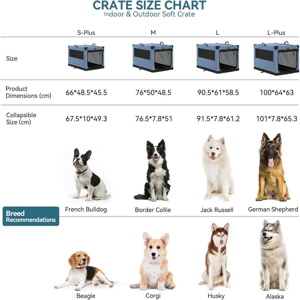 Faltbare Hundebox mit Stoffbezug – Blau L