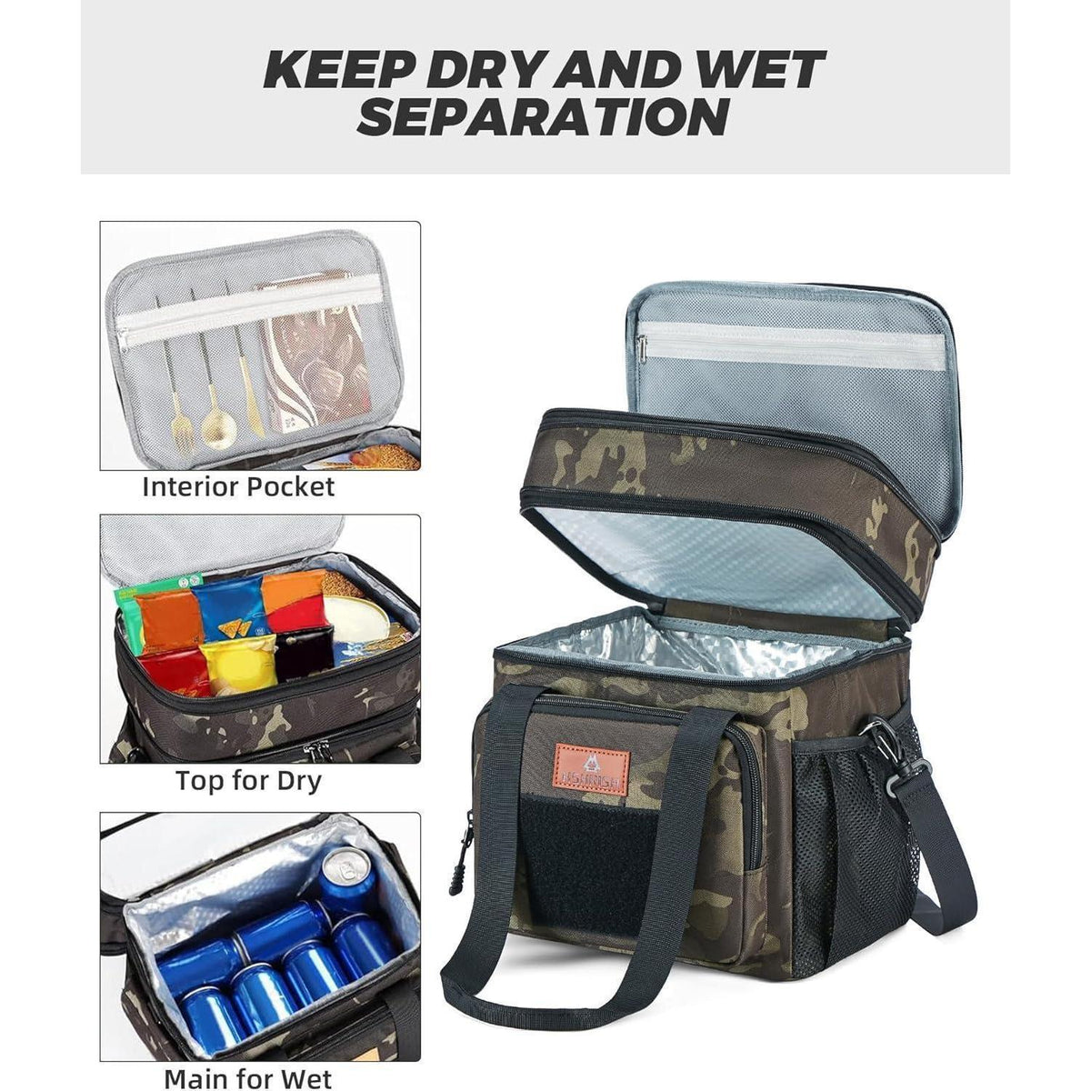 Taktische Lunchtasche, isoliert & wasserdicht, 15L