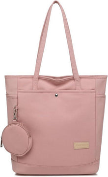 Polyester Umhängetasche Rosa Damen Groß mit Klein Münzbeutel