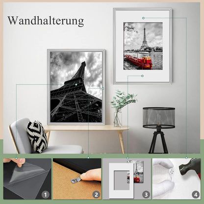 Fotorahmen Dmyifan Set Silber Bilderrahmen DIN 7 Inches Plexi-Glas