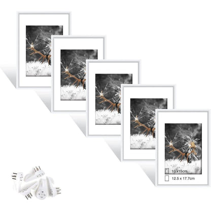 5er Set Weiß Fotorahmen DIN 7 Inches Wohnzimmer Dekor