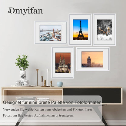 5er Set Weiß Fotorahmen DIN 7 Inches Wohnzimmer Dekor