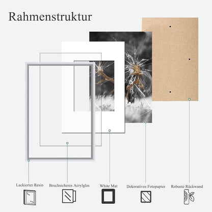 5er Set Weiß Fotorahmen DIN 7 Inches Wohnzimmer Dekor