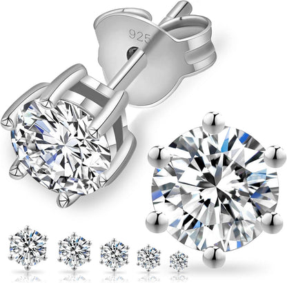 Moissanite Ohrringe Silber 925 Damen 1,6 Karat Diamant VVS1 6 mm