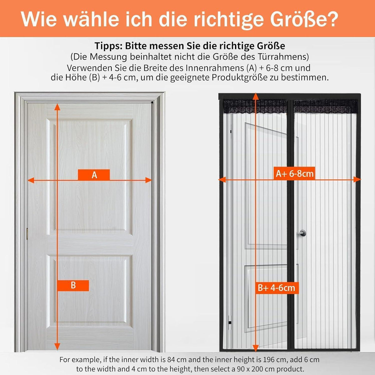 Magnetisches Fliegengitter für Tür 120x240cm – Insektenschutz ohne Bohren