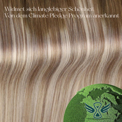 Clip-In Echthaar Extensions Ombre Braun Dunkelbraun Aschblond