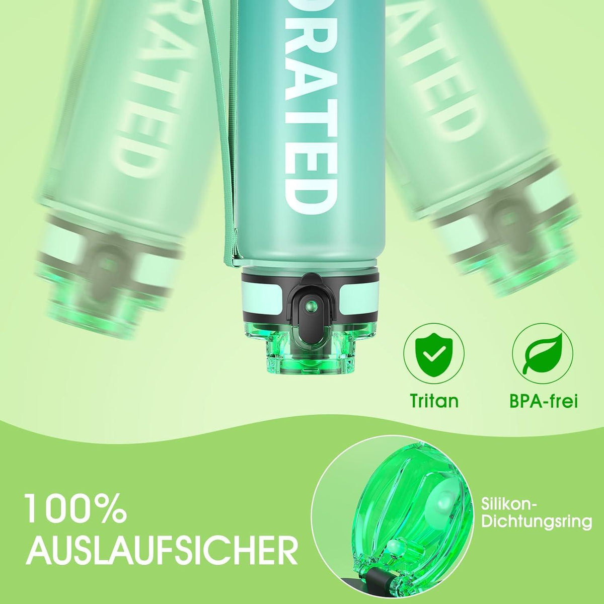 Sahara Sailor BPA-frei Trinkflasche 1L Auslaufsicher Sport