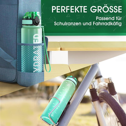 Sport Trinkflasche BPA-frei Tritan Auslaufsicher 500ML Minze Gym Yoga