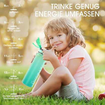 Sport Trinkflasche auslaufsicher 500ML BPA-frei grün Mint Handgriff