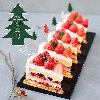 Weihnachtsbaum Cocktailspieße – 100 Holzspieße für Party & Snacks