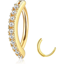 Bauchnabelpiercing Herz aus Edelstahl mit Zirkonia und Opal, 14G Gold