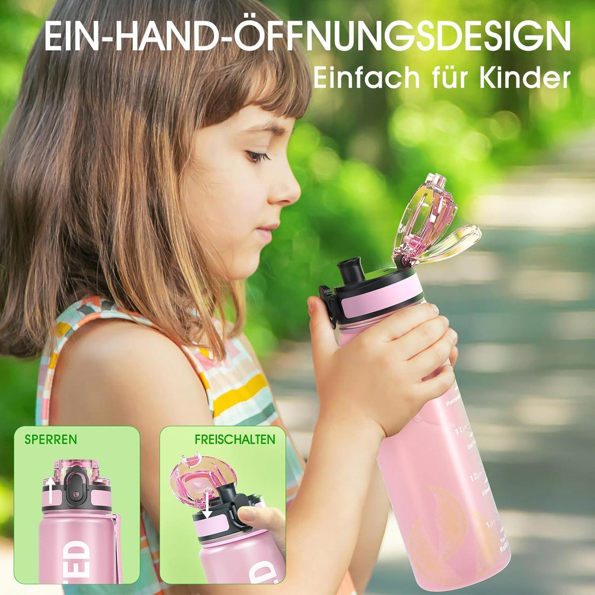 Sahara Sailor Trinkflasche BPA-frei Tritan 500ML Rosa Topas