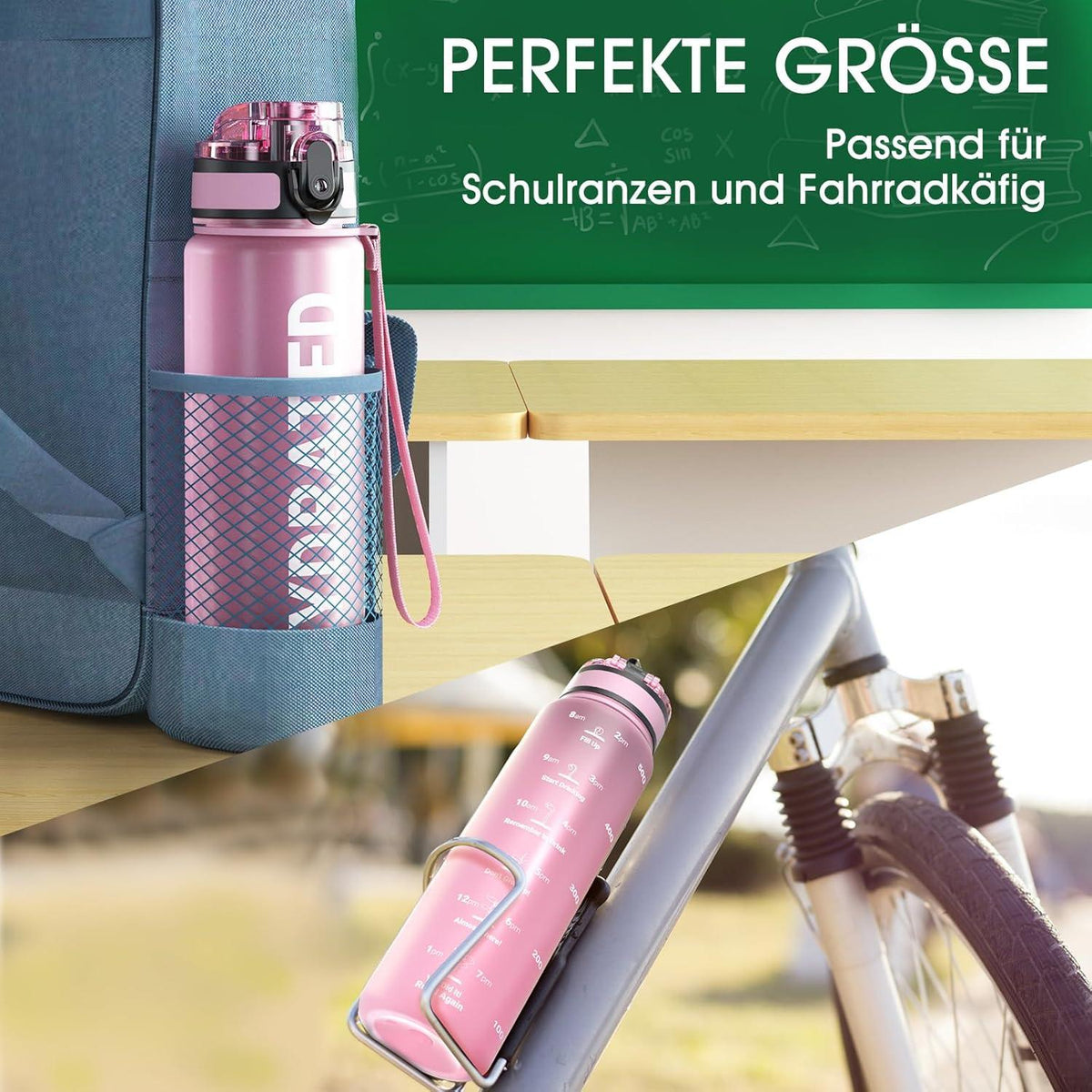 Sport Trinkflasche BPA-frei Tritan 500ML Rosa Topas Auslaufsicher