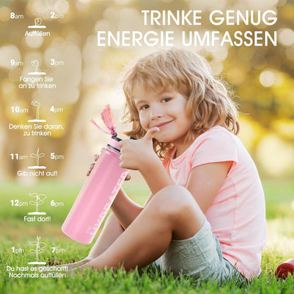 Trinkflasche Sport BPA-frei Auslaufsicher 500ml Rosa Topas