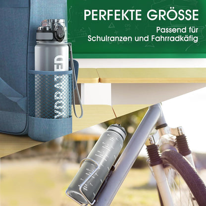 Sport Trinkflasche BPA-frei 1L Auslaufsicher Yoga Camping Gym