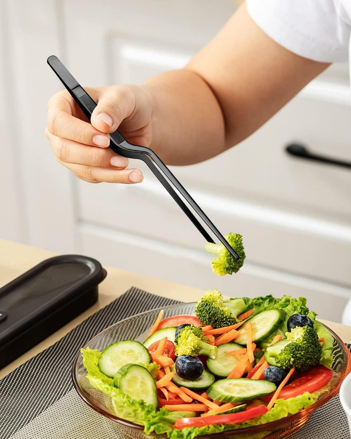 Küchenpinzette Set 12-Zoll Profi Edelstahl Kochzange BBQ Schwarz