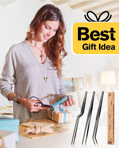 Küchenpinzette Set 12-Zoll Profi Edelstahl Kochzange BBQ Schwarz