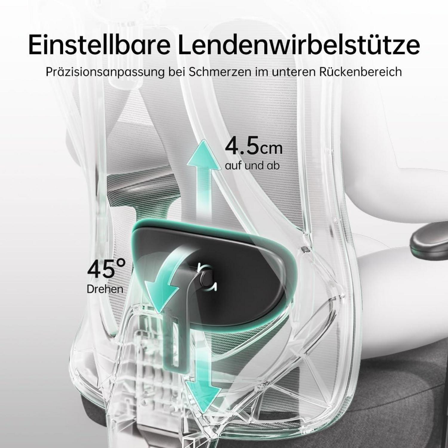 Ergonomischer Bürostuhl mit verstellbarer Kopfstütze und
