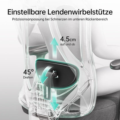 Ergonomischer Bürostuhl mit verstellbarer Kopfstütze und