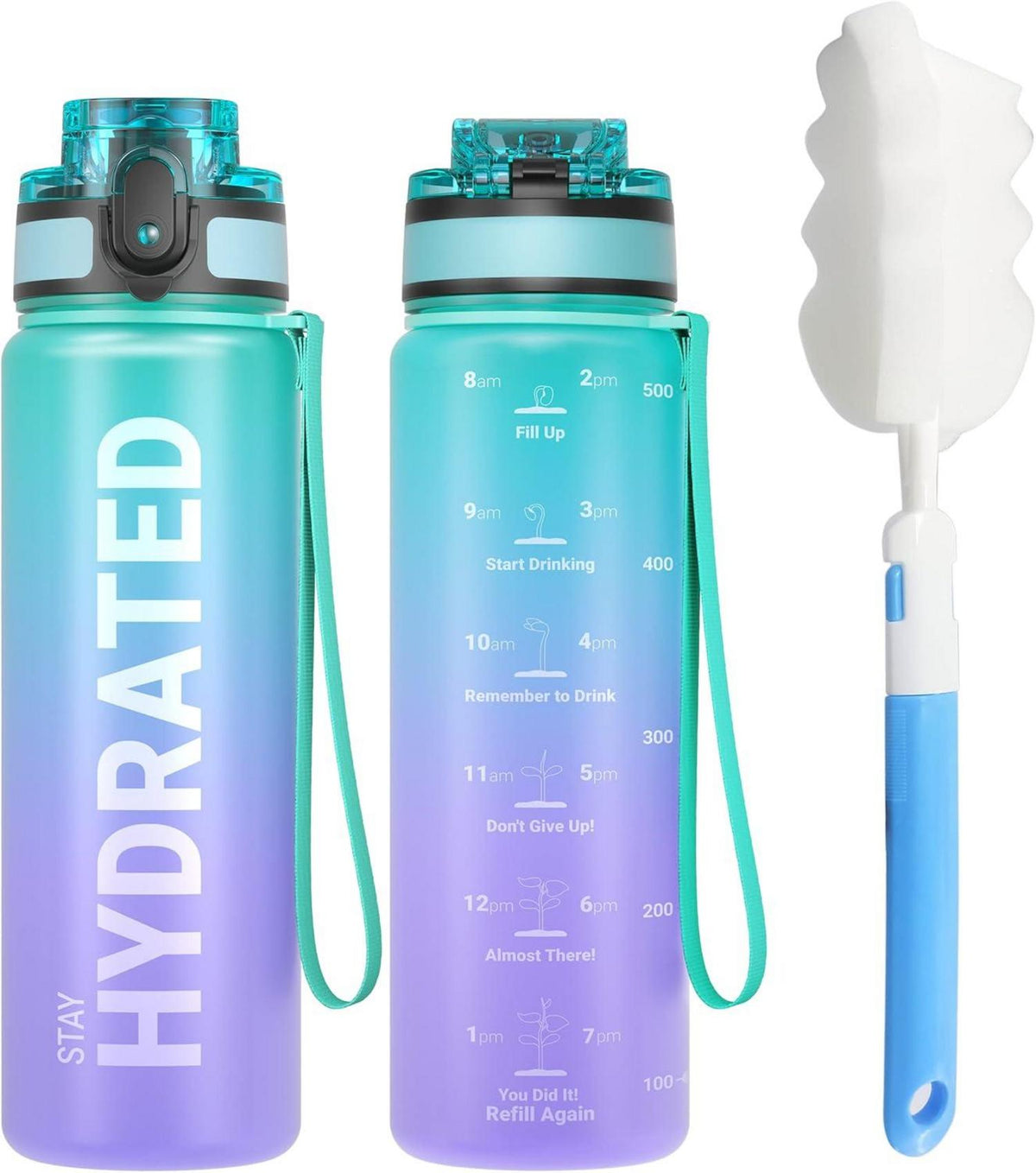 Sport Trinkflasche BPA-frei Tritan 1L Auslaufsicher Gym Yoga